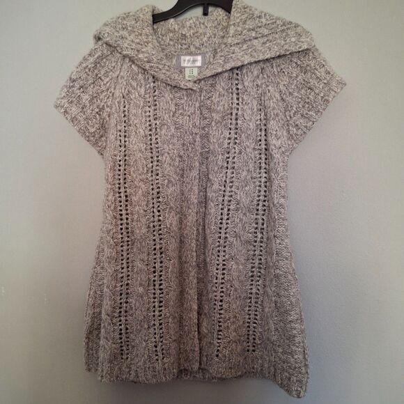 Motherhood Maternity Cardigan Women’s Medium Grey Knit Open Front Sweater - Picture 8 of 14